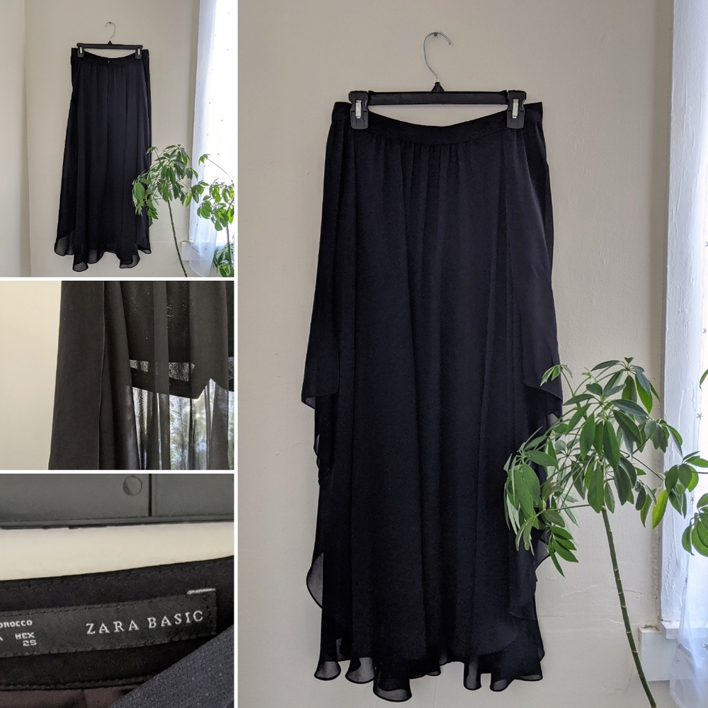 Black, flowy skirt
